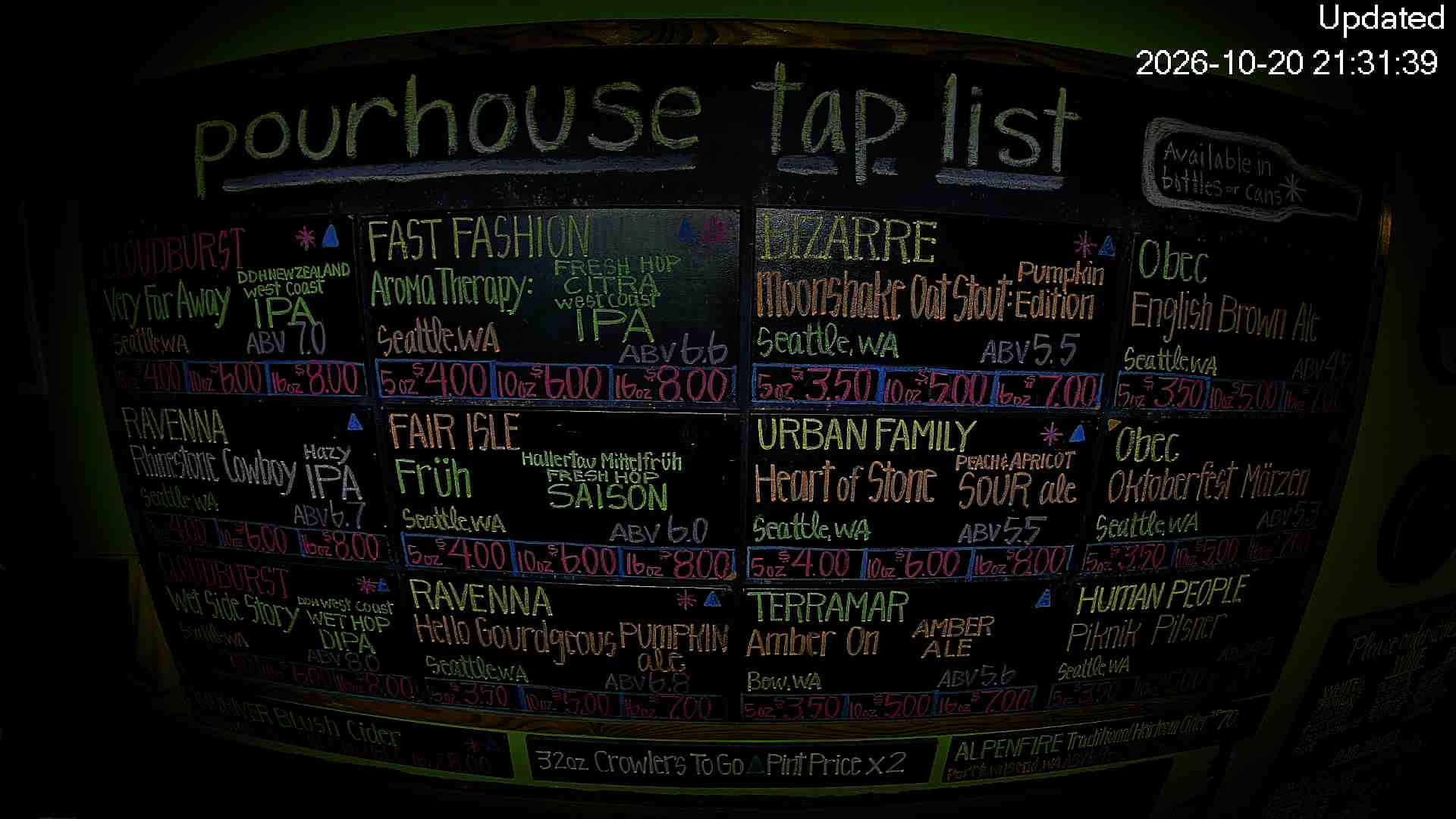 Pourhouse Taplist
